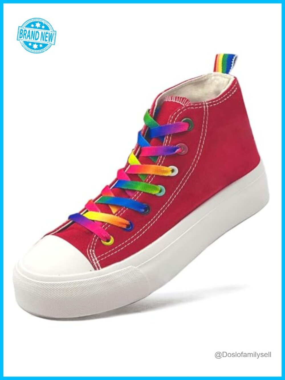 Platform High Top Canvas Sneakers Lace-Up Casual Comfortable Fashion